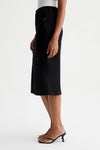 AG Jeans Tefi Denim Midi Skirt in Black Cast - Arielle Clothing