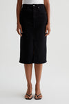 AG Jeans Tefi Denim Midi Skirt in Black Cast - Arielle Clothing