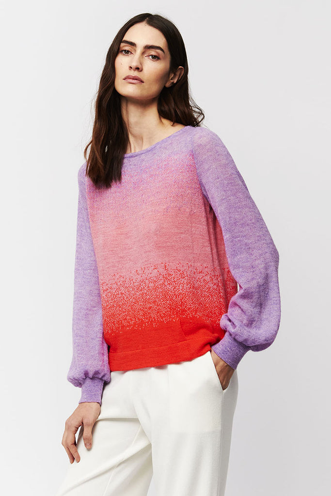 Aldo Martins Bolo Ombre Sweater in Lilac & Coral - Arielle Clothing