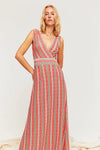 Aldo Martins Nerja Knit Dress in Coral Stripes - Arielle Clothing