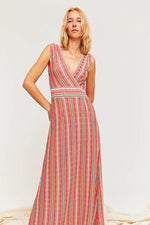 Aldo Martins Nerja Knit Dress in Coral Stripes - Arielle Clothing