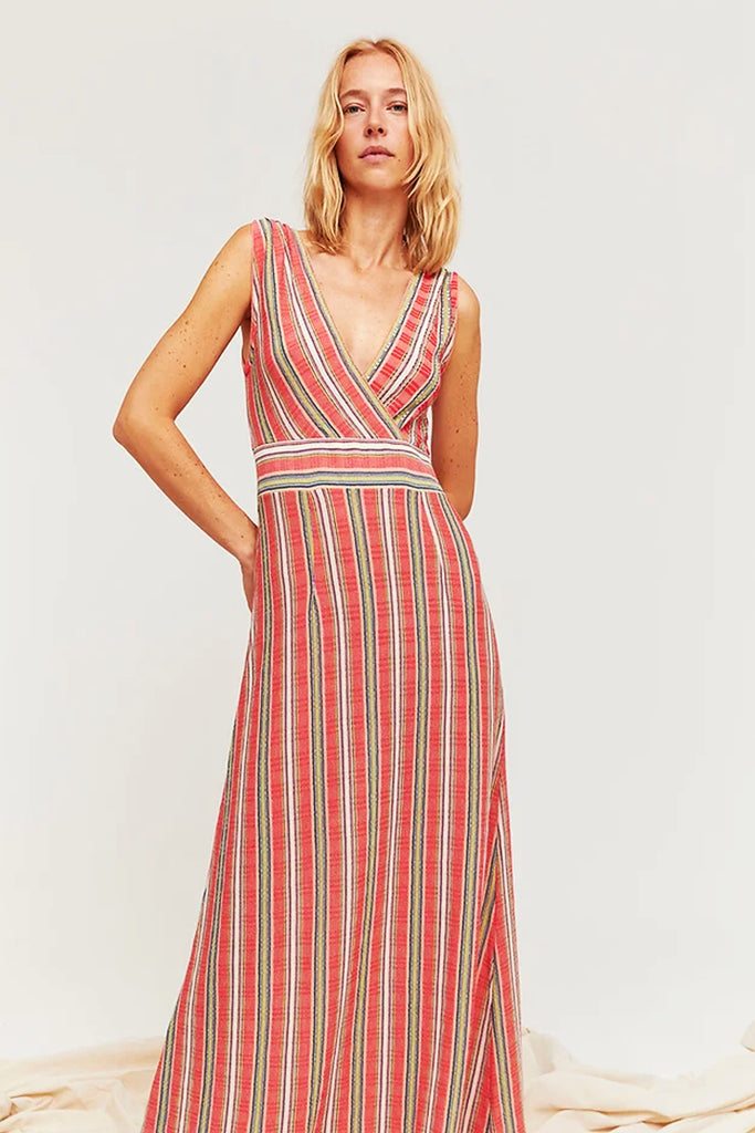 Aldo Martins Nerja Knit Dress in Coral Stripes - Arielle Clothing
