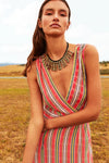 Aldo Martins Nerja Knit Dress in Coral Stripes - Arielle Clothing