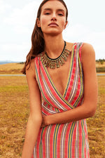 Aldo Martins Nerja Knit Dress in Coral Stripes - Arielle Clothing