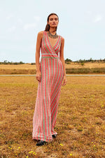 Aldo Martins Nerja Knit Dress in Coral Stripes - Arielle Clothing