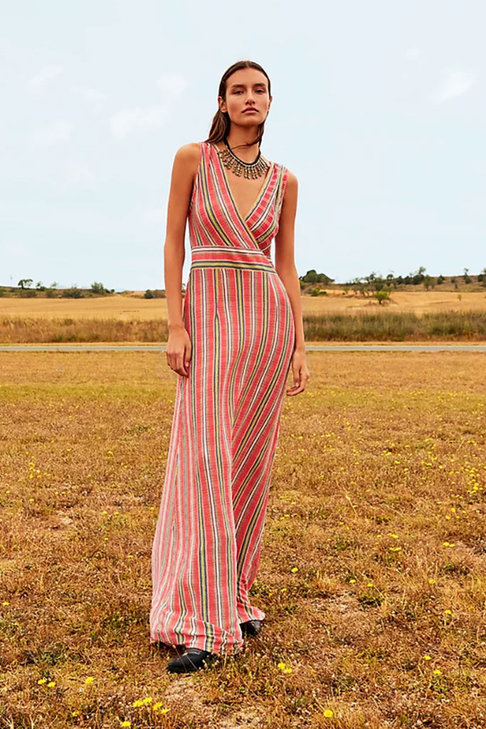 Aldo Martins Nerja Knit Dress in Coral Stripes - Arielle Clothing