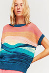 Pinet Short Sleeve Sweater in Sunset