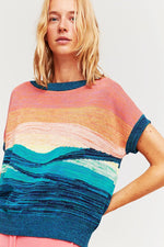 Pinet Short Sleeve Sweater in Sunset