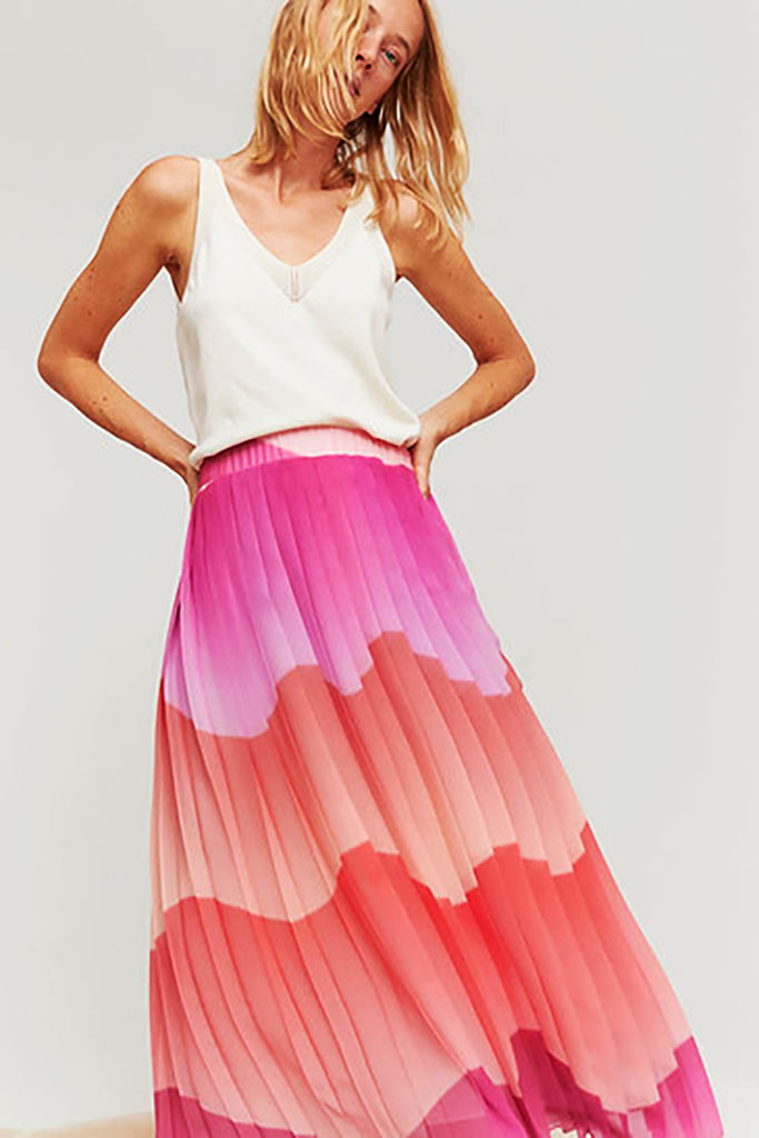 Aldo Martins Raset Pleated Skirt in Pink - Arielle Clothing