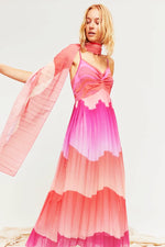 Aldo Martins Reims Dress With Shawl in Pink - Arielle Clothing
