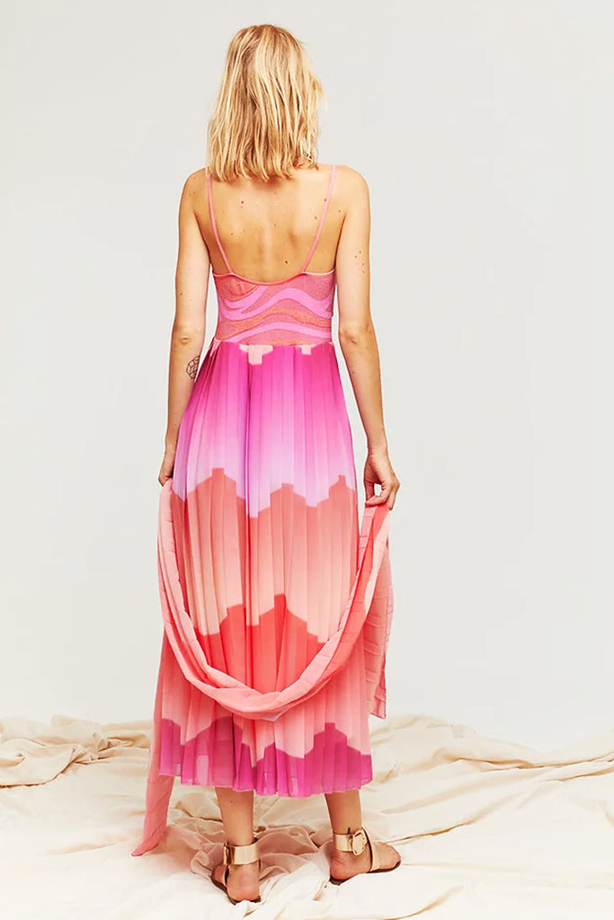Aldo Martins Reims Dress With Shawl in Pink - Arielle Clothing