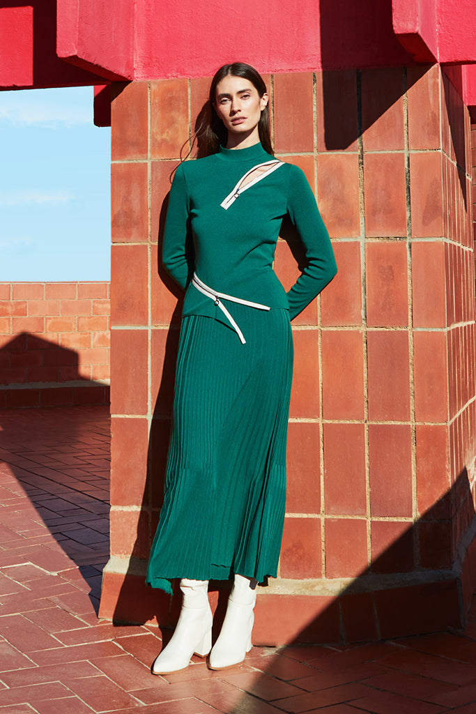 Aldo Martins Feliu Knit Skirt in Emerald - Arielle Clothing
