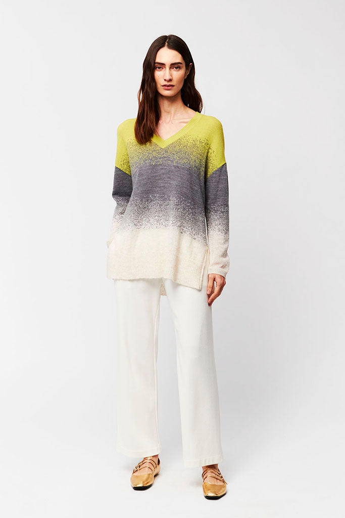 Aldo Martins Birhan Ombre Sweater in Chartreuse - Arielle Clothing