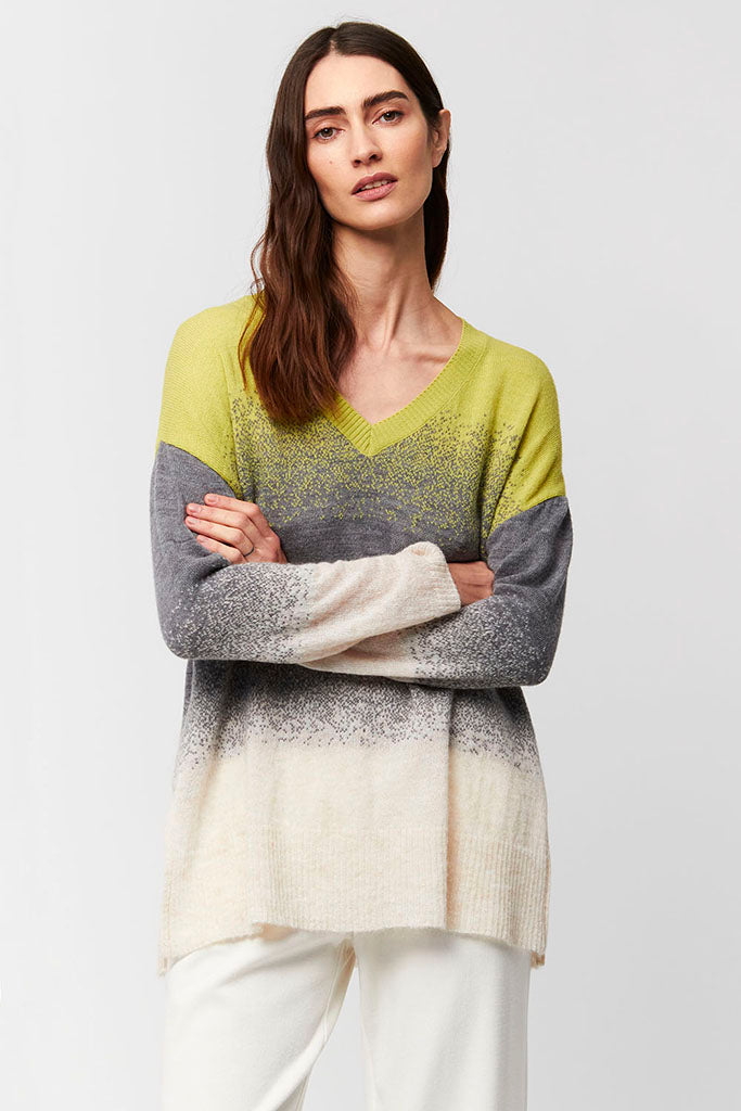Aldo Martins Birhan Ombre Sweater in Chartreuse - Arielle Clothing