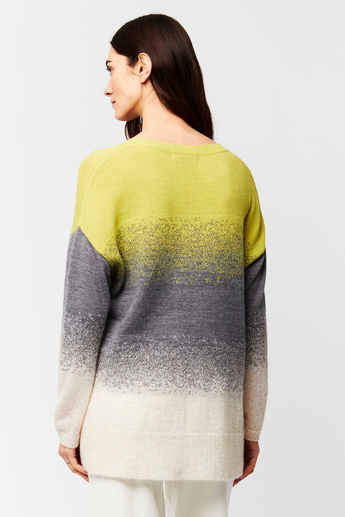 Aldo Martins Birhan Ombre Sweater in Chartreuse - Arielle Clothing