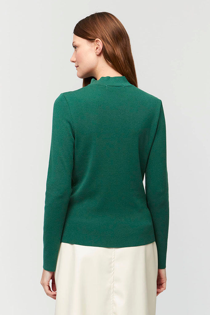 Aldo Martins Erebus Zip Sweater in Emerald - Arielle Clothing