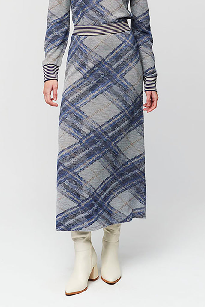 Guna Knit Skirt in Blue