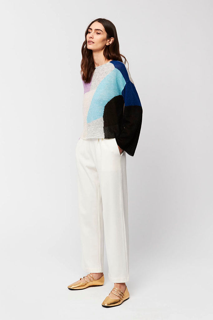 Aldo Martins Colour Block Khan Sweater in Cream/Multi - Arielle Clothing