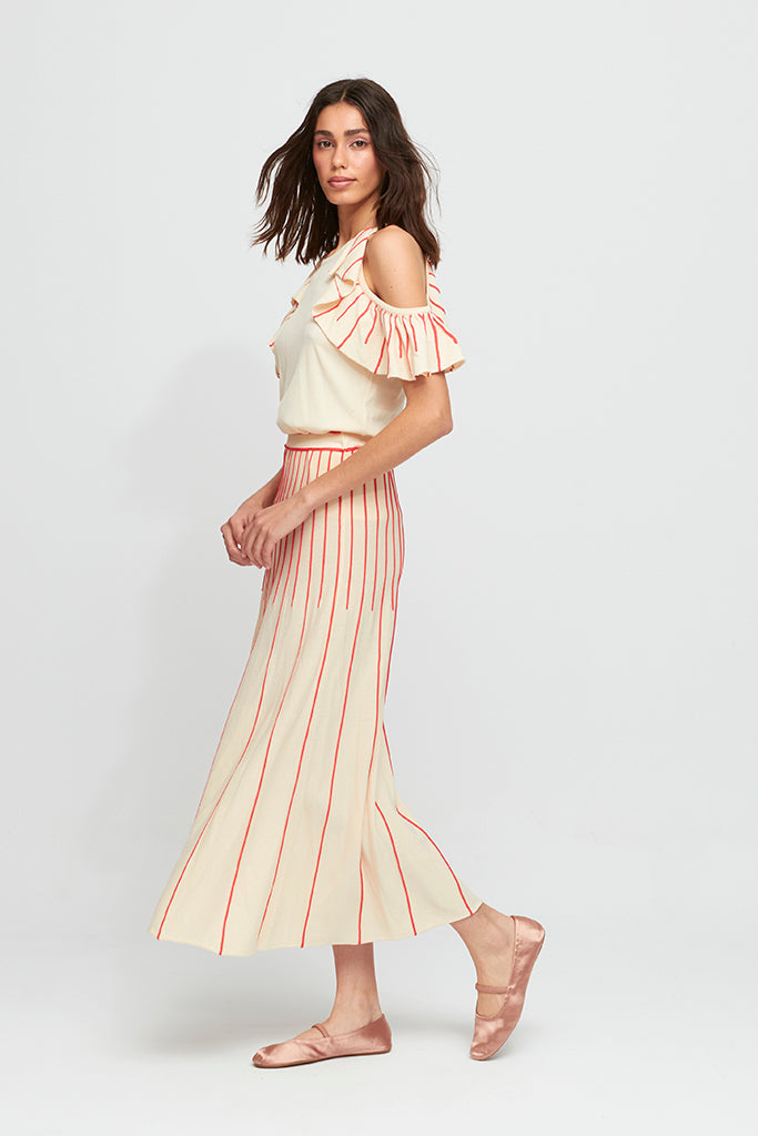 Aldo Martins Oslo Knit Skirt in Beige - Arielle Clothing