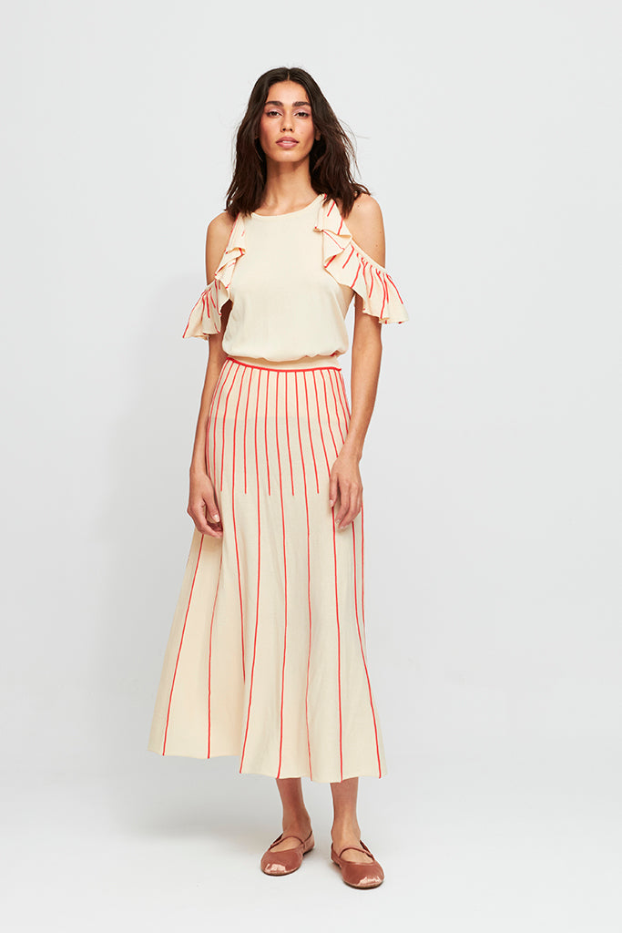 Aldo Martins Oslo Knit Skirt in Beige - Arielle Clothing
