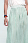  Aldo Martins Kira Midi Skirt in Mint Green - Arielle Clothing