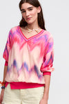 Aldo Martins Ona Tie Dye Top in Pink - Arielle Clothing