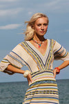 Aldo Martins Andros Maxi Knit Dress in Oyster/Stripe/Multi - Arielle Clothing