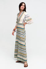 Aldo Martins Andros Maxi Knit Dress in Oyster/Stripe/Multi - Arielle Clothing