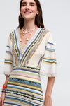 Aldo Martins Andros Maxi Knit Dress in Oyster/Stripe/Multi - Arielle Clothing