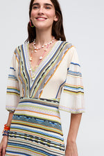 Aldo Martins Andros Maxi Knit Dress in Oyster/Stripe/Multi - Arielle Clothing