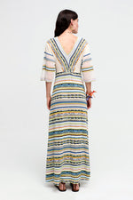 Aldo Martins Andros Maxi Knit Dress in Oyster/Stripe/Multi - Arielle Clothing