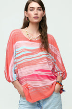 Aldo Martins Byam Lightweight Knti in Coral/Aqua/Watermelon/Lignt Pintk - Arielle Clothing
