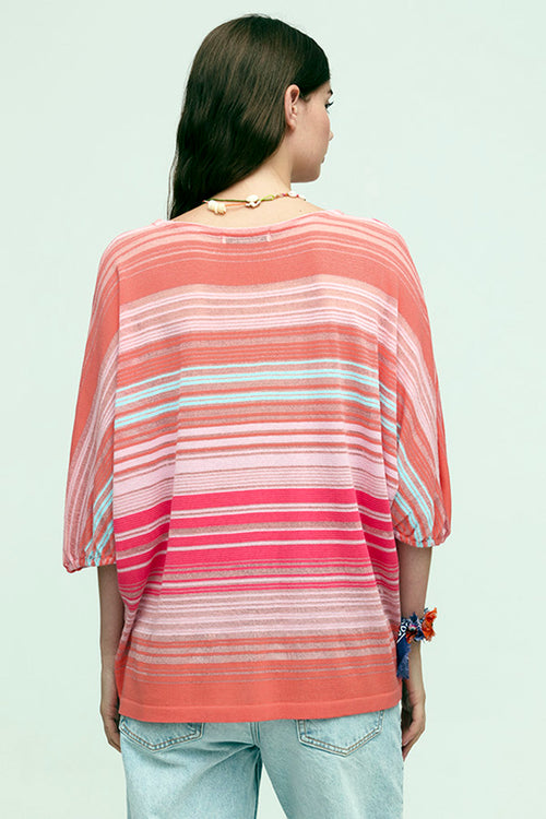 Aldo Martins Byam Lightweight Knti in Coral/Aqua/Watermelon/Lignt Pintk - Arielle Clothing