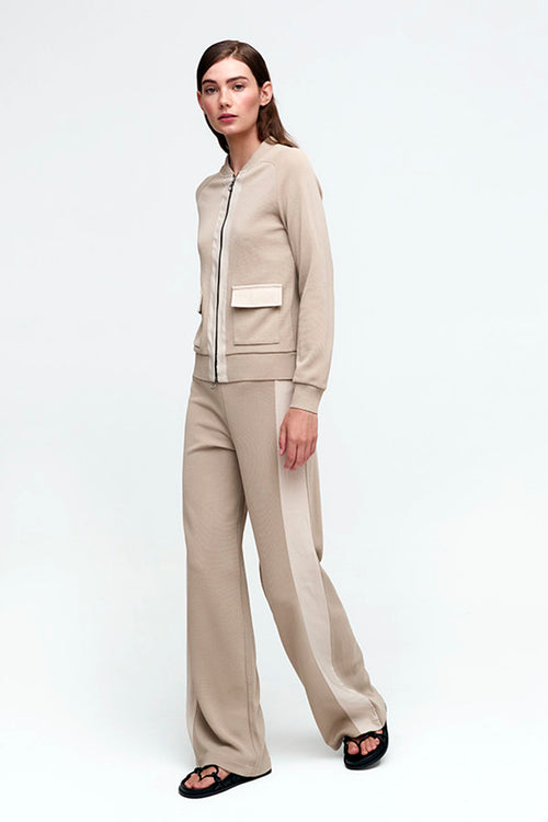 Aldo Martins Seto Knit Pants in Taupe - Arielle Clothing