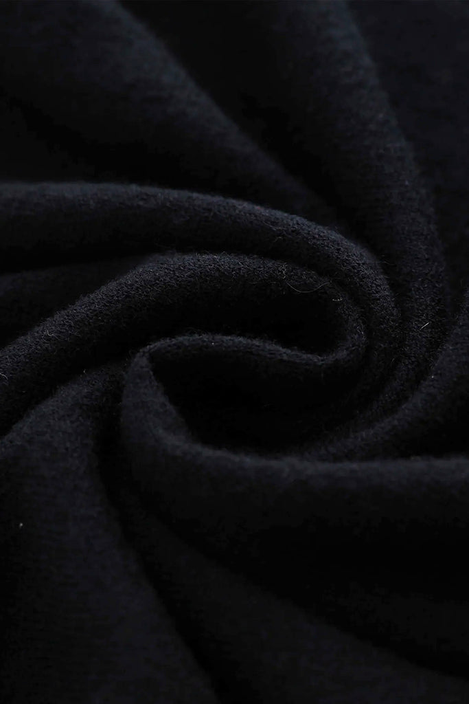 Aleger Cashmere Bell Sleeve Round Neck Sweater in Black - Arielle Clothing