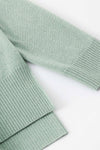 Aleger Cashmere Oversized High Low V Neck Sweater in Light Moss - Arielle Clothing