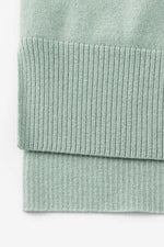 Aleger Cashmere Oversized High Low V Neck Sweater in Light Moss - Arielle Clothing