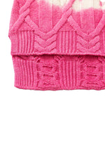 Aleger Cashmere Cable Knit Dip Dye Sweater in Candy Apple - Arielle Clothing