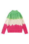 Aleger Cashmere Cable Knit Dip Dye Sweater in Candy Apple - Arielle Clothing