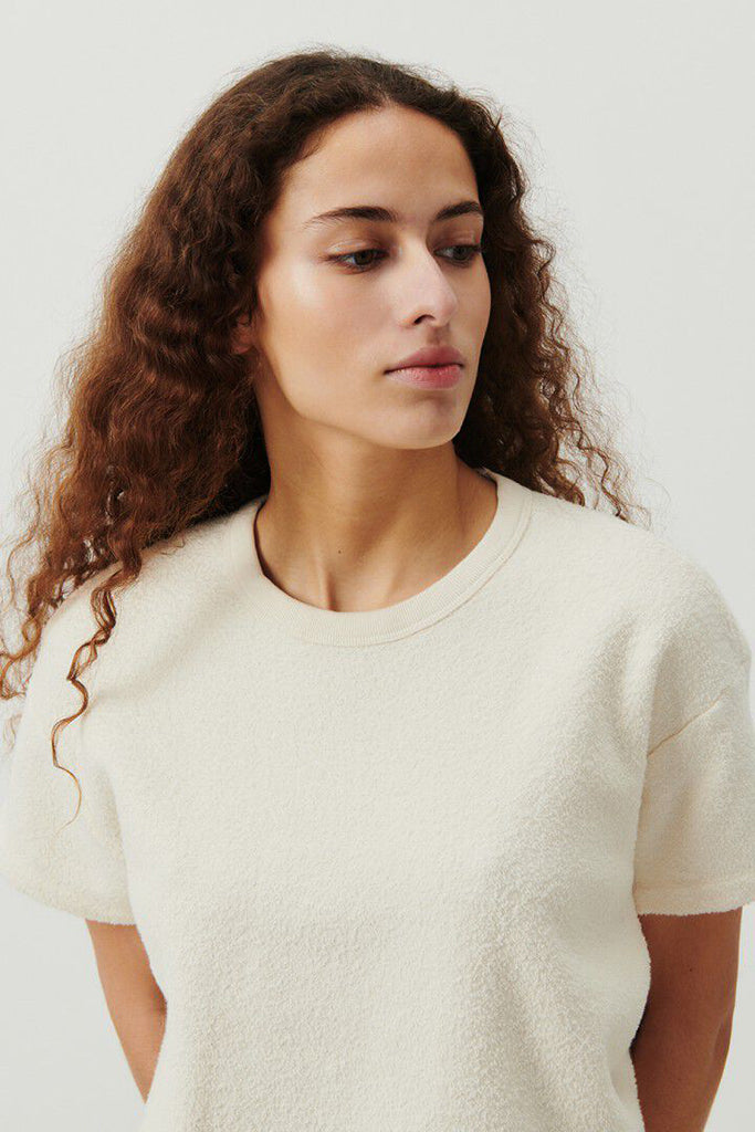 American Vintage Bobypark Short Sleeve T-shirt in Ecru - Arielle Clothing