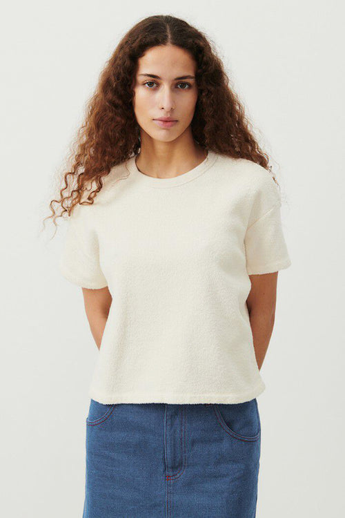 American Vintage Bobypark Short Sleeve T-shirt in Ecru - Arielle Clothing