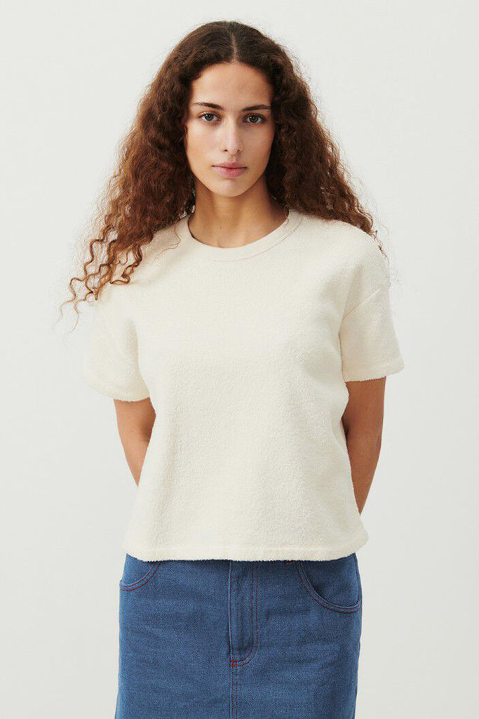 American Vintage Bobypark Short Sleeve T-shirt in Ecru - Arielle Clothing