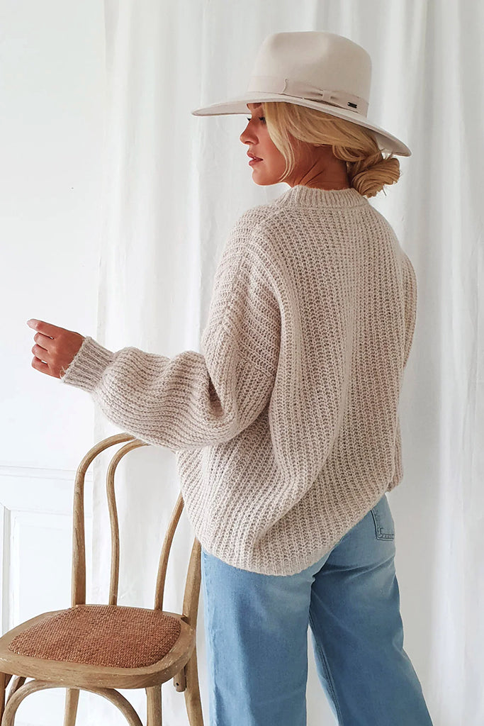 Bypias Selena Alpaca Knit in Beige - Arielle Clothing