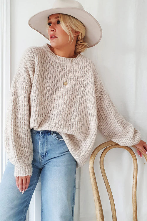 Bypias Selena Alpaca Knit in Beige - Arielle Clothing