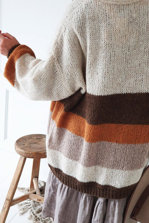 Bypias Soho Mohair Cardigan in Beige/Brown - Arielle Clothing