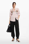 Desigual Nagano Striped Shirt in Pink Ice - Arielle Clothing