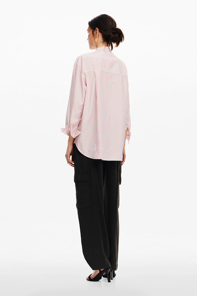 Desigual Nagano Striped Shirt in Pink Ice - Arielle Clothing