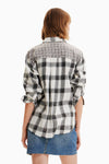 Desigual Patchwork Plaid Shirt in Black - Arielle Clothing
