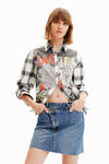 Desigual Patchwork Plaid Shirt in Black - Arielle Clothing