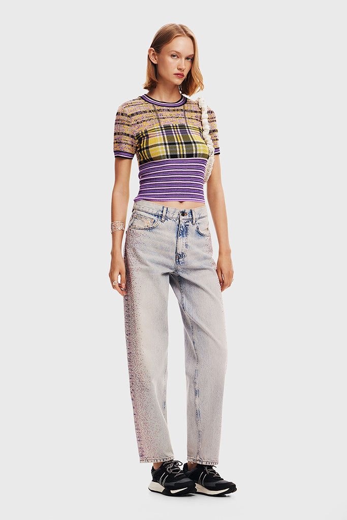 Desigual Cuadri Knit Tee in Tutti Frutti - Arielle Clothing